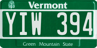 VT license plate YIW394