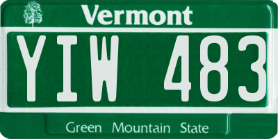 VT license plate YIW483