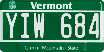 VT license plate YIW684