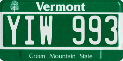 VT license plate YIW993
