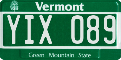 VT license plate YIX089