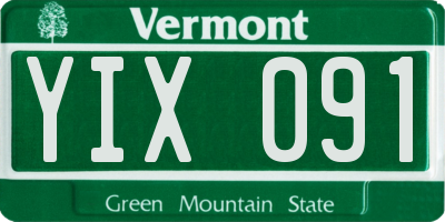 VT license plate YIX091