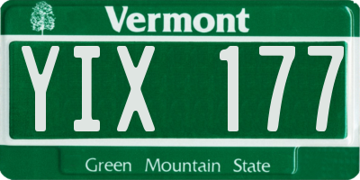 VT license plate YIX177