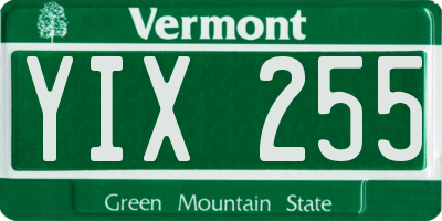 VT license plate YIX255