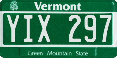 VT license plate YIX297