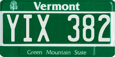 VT license plate YIX382