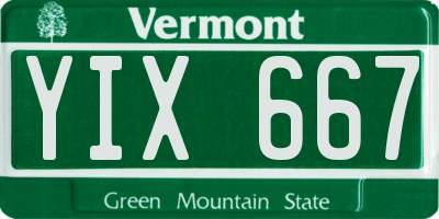 VT license plate YIX667