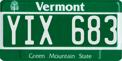 VT license plate YIX683