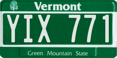 VT license plate YIX771