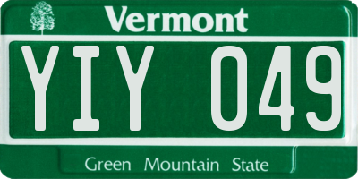 VT license plate YIY049