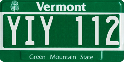 VT license plate YIY112