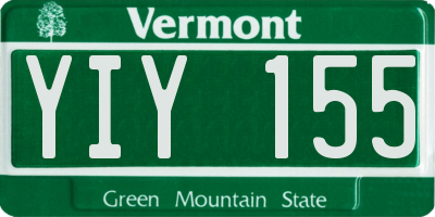 VT license plate YIY155