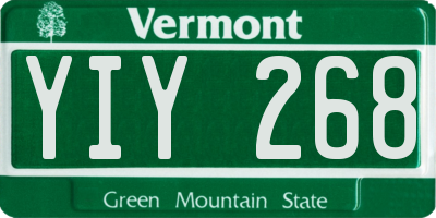 VT license plate YIY268
