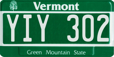 VT license plate YIY302