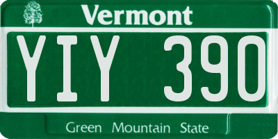 VT license plate YIY390