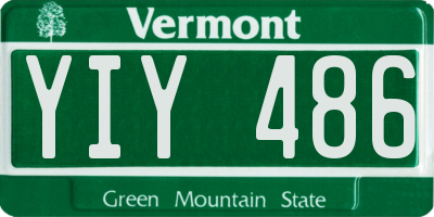 VT license plate YIY486