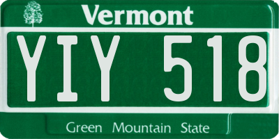 VT license plate YIY518