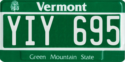 VT license plate YIY695
