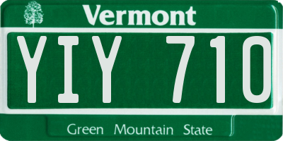 VT license plate YIY710