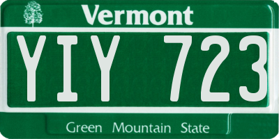 VT license plate YIY723