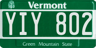 VT license plate YIY802