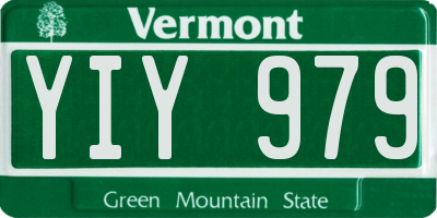 VT license plate YIY979