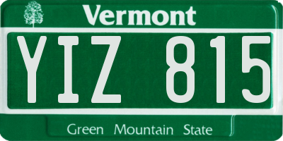 VT license plate YIZ815