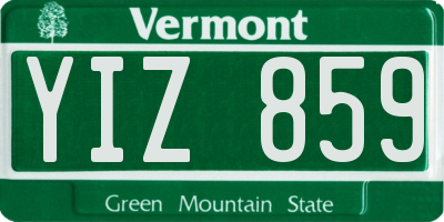 VT license plate YIZ859