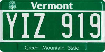 VT license plate YIZ919