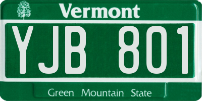 VT license plate YJB801