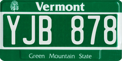 VT license plate YJB878