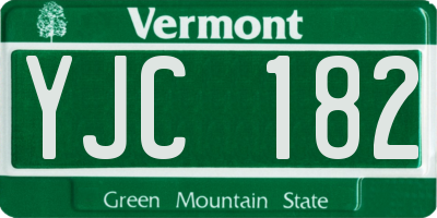 VT license plate YJC182