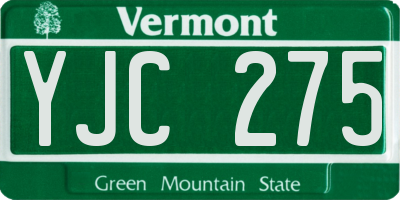 VT license plate YJC275