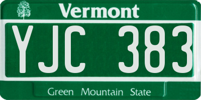 VT license plate YJC383