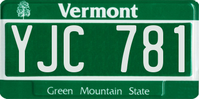 VT license plate YJC781