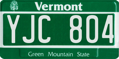 VT license plate YJC804