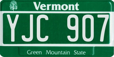 VT license plate YJC907