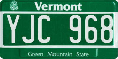 VT license plate YJC968