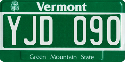 VT license plate YJD090