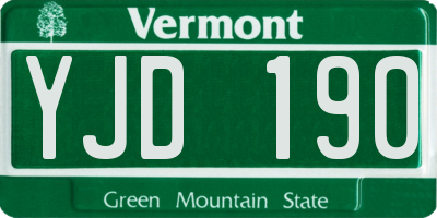 VT license plate YJD190