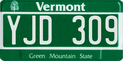 VT license plate YJD309