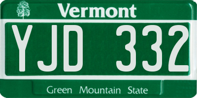VT license plate YJD332