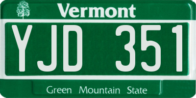 VT license plate YJD351