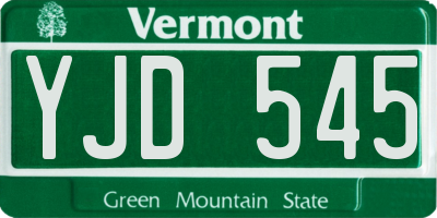 VT license plate YJD545