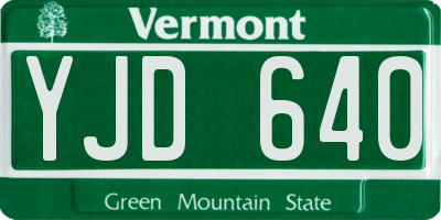 VT license plate YJD640