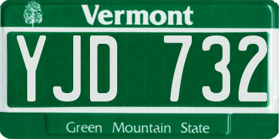 VT license plate YJD732