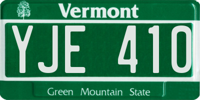 VT license plate YJE410