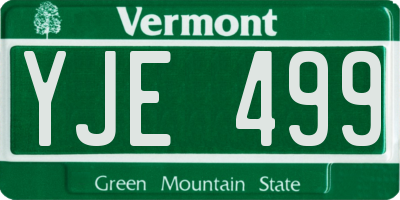 VT license plate YJE499