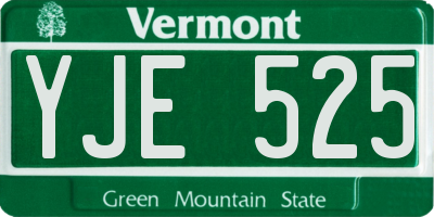 VT license plate YJE525