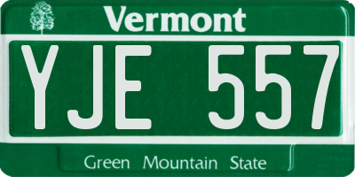 VT license plate YJE557
